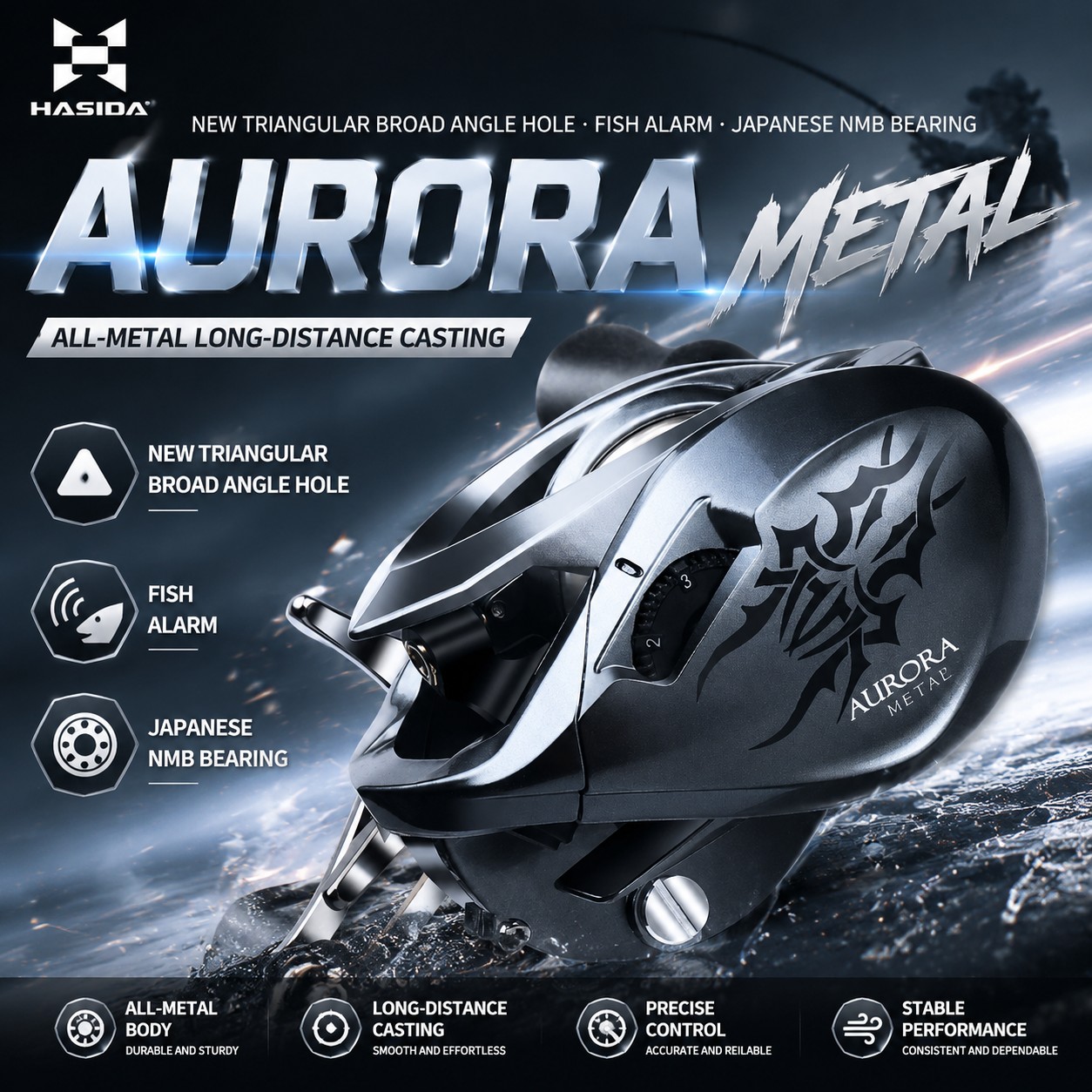 HASIDA Metal Rotor Aurora Bait - Abu Garcia Reel Max recension och pris