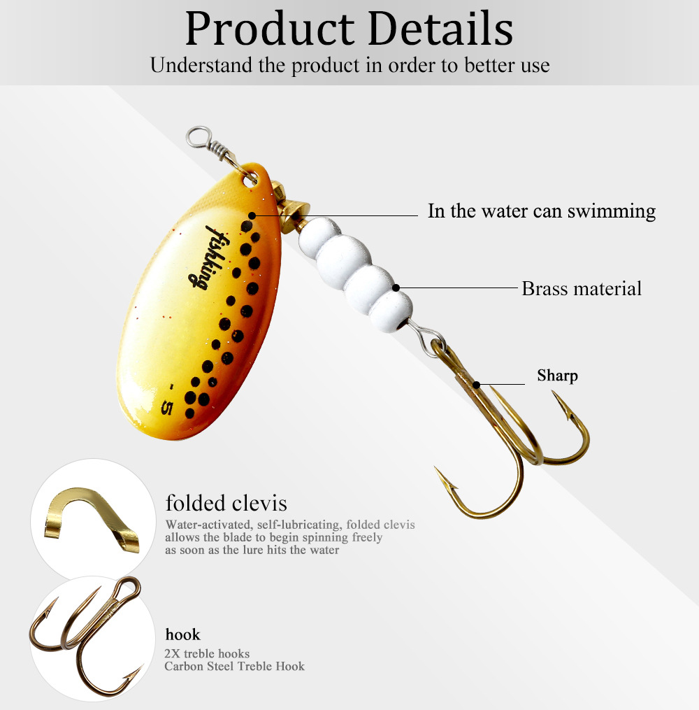1pcs Spinner Bait 3.9/4.6/7.4/ - Fishing Hook Treble recension och pris