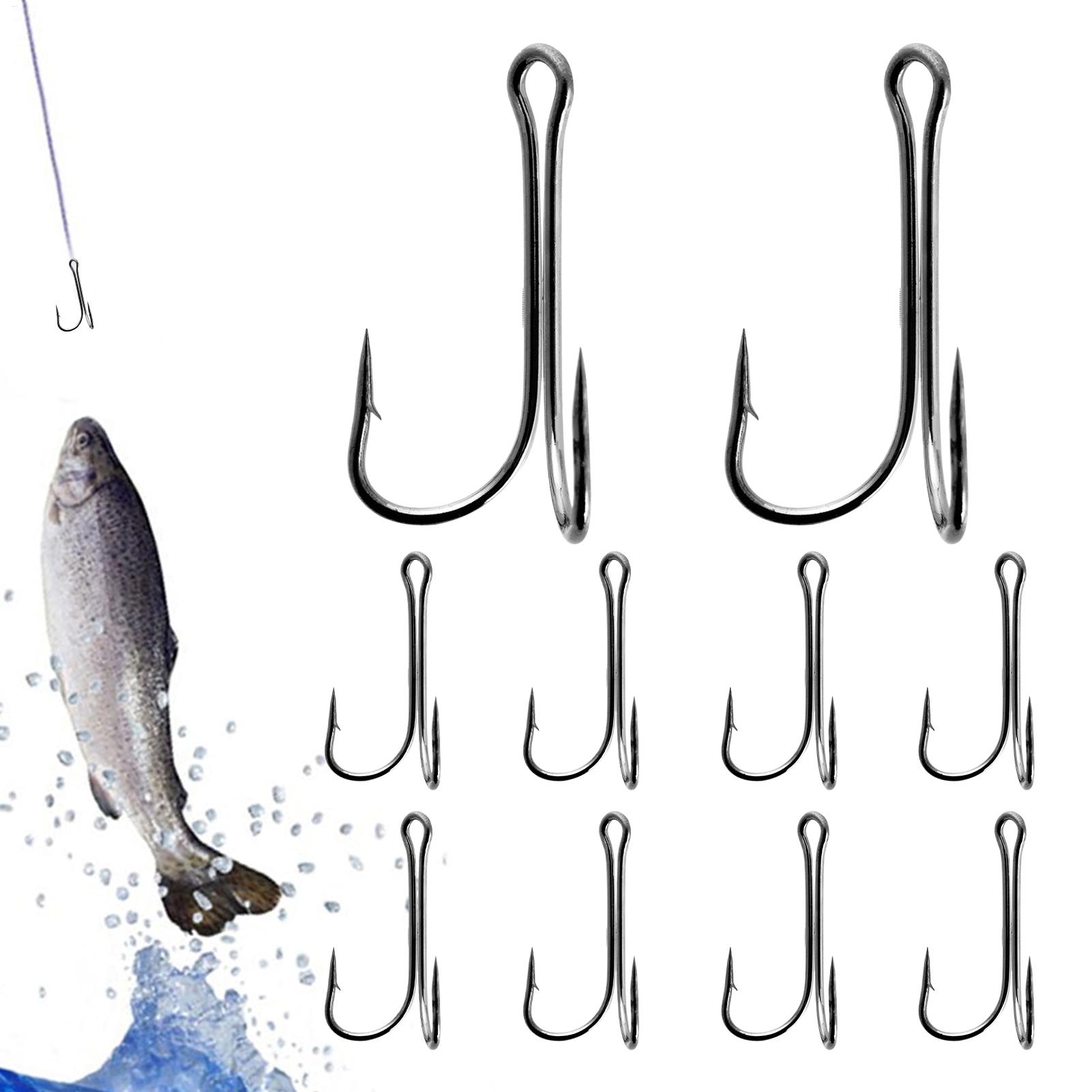 Barbed Fish Hooks 10 Pack High - Fishing Hook Treble recension och pris