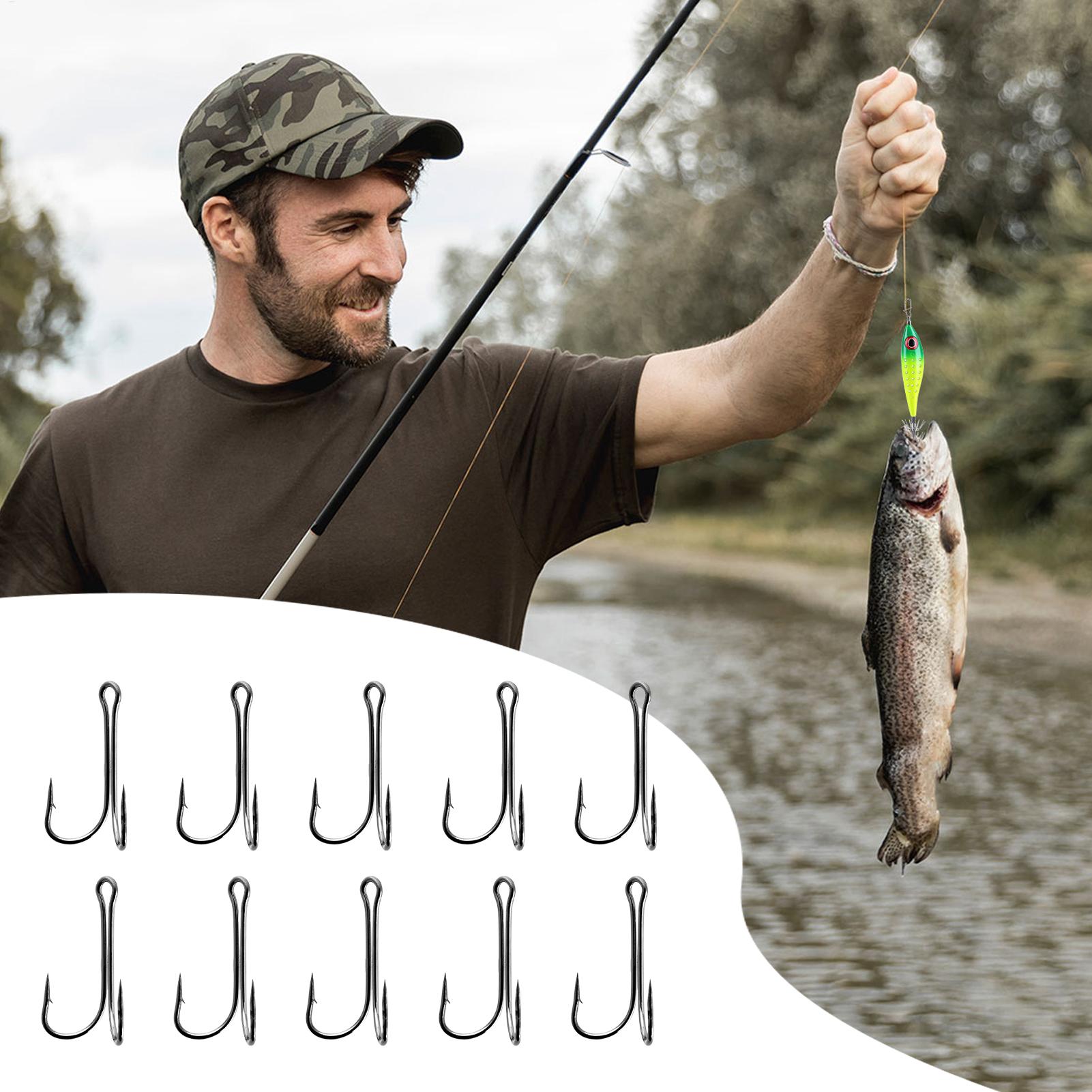 Barbed Fish Hooks 10 Pack High - Fishing Hook Treble recension och pris