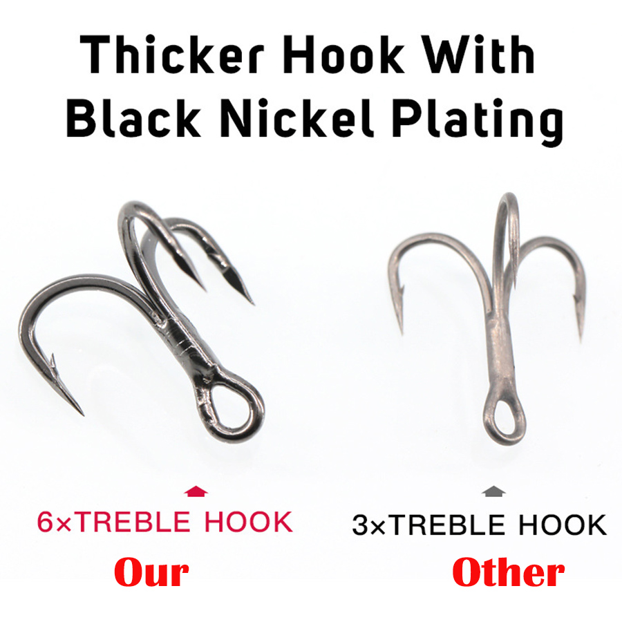 6X Fishing Treble Hook 10Pcs T - Fishing Hook Barbless recension och pris