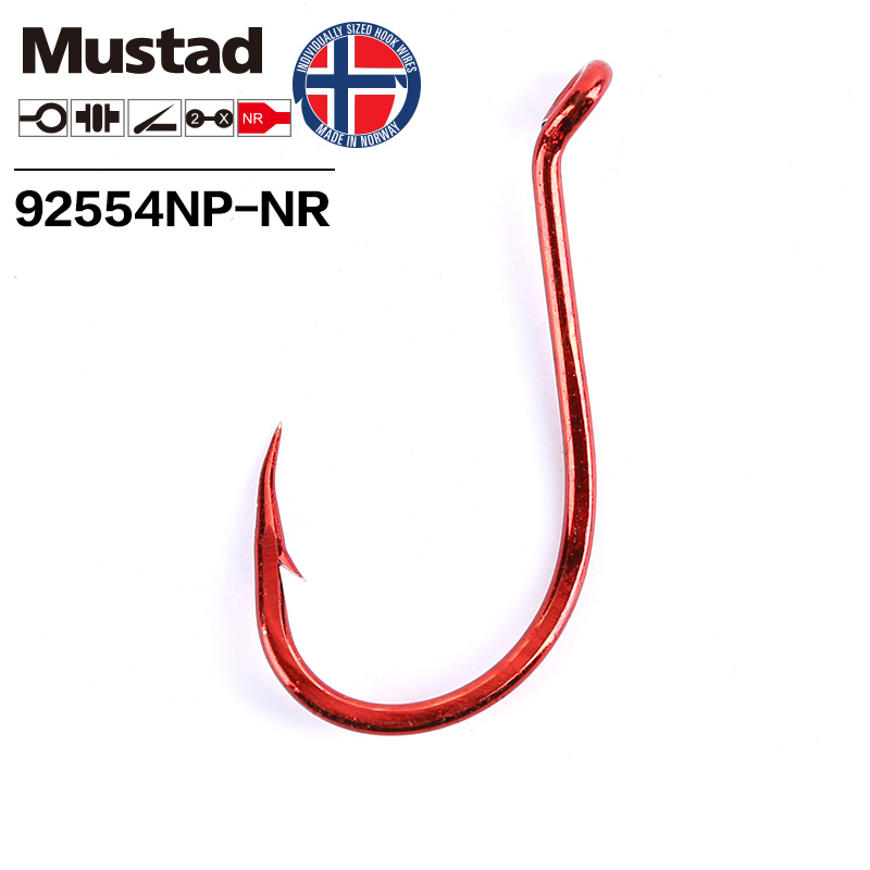 Mustad Big Red 2X SUICIDE High - Fishing Hook Barbless recension och pris